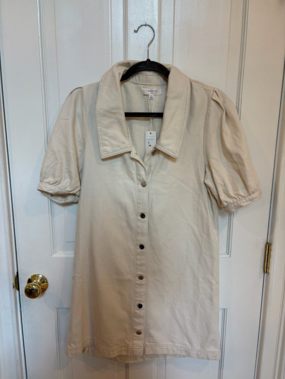 HABITUAL Short-Sleeve Denim Shirt Dress